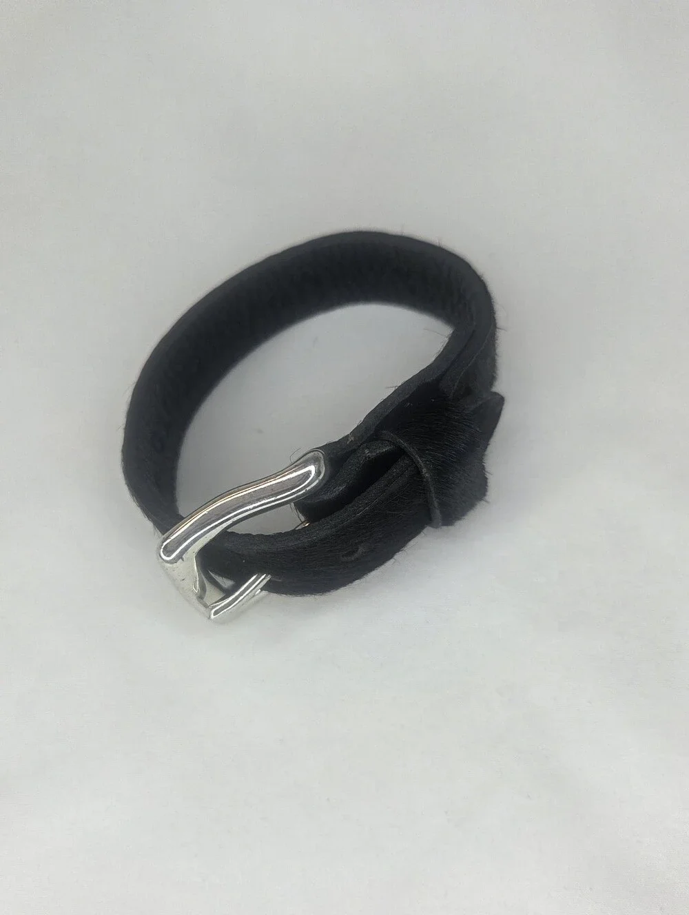 AL&C Black Calf Hair Leather Buckle Bracelet - Picture 7 of 7